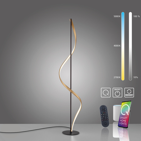 Lampa Podłogowa Antracyt/złoty Q-SWING 003902-032188 Newgarden