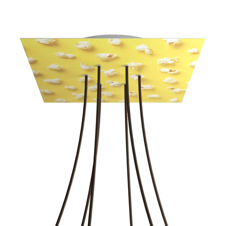 Kwadratowa podsufitka maskownica sufitowa XXL Rose-One, 400 mm, 6 otworów i 4 otwory boczne- PROMOCJA Creative cables BKROQ406F-PROMO-KROQ406F203