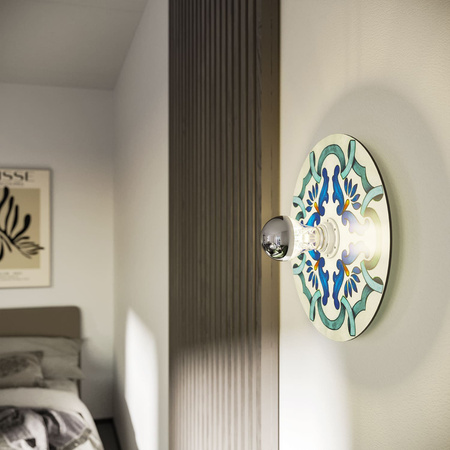 Lampa ścienna lub sufitowa z kloszem 'Maioliche'  (IP44) Creative cables BIP44-E27-2-MA-IP44-E27-2-B-MA01-L