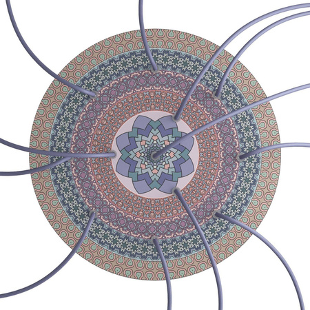 Duża okrągła podsufitka maskownica sufitowa XXL Rose-One, średnica 400 mm, 12 otworów i 4 otwory boczne - PROMOCJA Creative cables BKROR4012F-PROMO-KROR4012F303