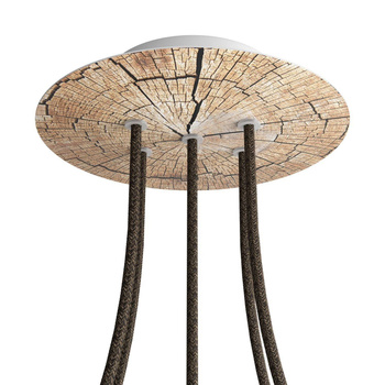 Duża okrągła podsufitka rozeta sufitowa Rose-One, średnica 200mm, 5 otworów i 4 otwory boczne  - PROMOCJA Creative cables BKROR205F-PROMO-KROR205F304