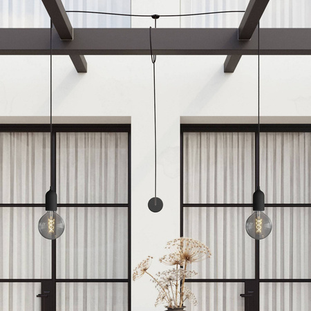 T-Snake EIVA Lampa zewnętrzna IP65 z 2 źródłami światła i podsufitką Creative cables BPDE2MDR15-PDE2PABKSM04