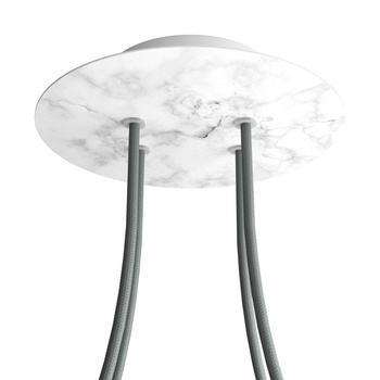 Duża okrągła podsufitka rozeta sufitowa Rose-One, średnica 200 mm, 4 otwory i 4 otwory boczne Creative cables BKROR204F-KROR204F105