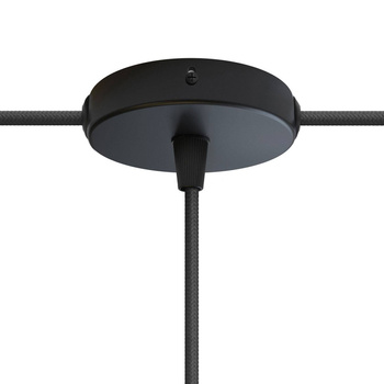 Okrągła metalowa podsufitka maskownica sufitowa Mini 1 otwór centralny i 2 otwory boczne Creative cables BKRM83FC2L-KRM83FC2LVN