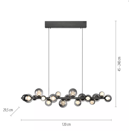 Lampa wiszaca PURE LED E-popup  Szara PAUL NEUHAUS 2557-15