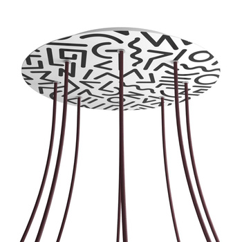 Duża okrągła podsufitka maskownica sufitowa XXL Rose-One, średnica 400 mm, 8 otworów i 4 otwory boczne - PROMOCJA Creative cables BKROR408F-PROMO-KROR408F202