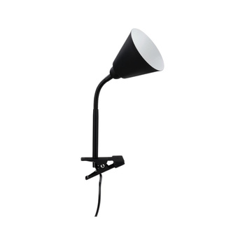 Lampa z klipsem VITIS  E14 max.20W elastyczne ramię +przełącznik 230V czarny PAULMANN PL95430