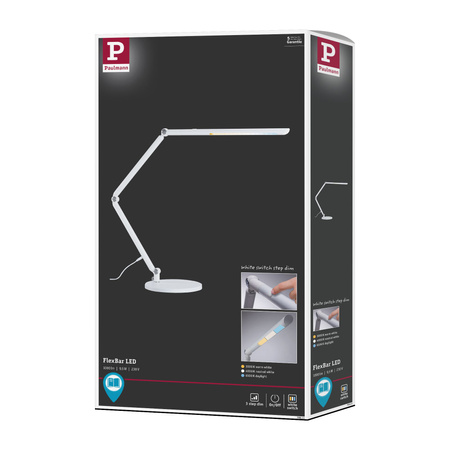 Lampka biurkowa FLEXBAR LED 9.5W DIM 700lm 3000/4000/6500K 230V biały / aluminium