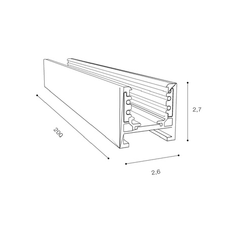 LOW TRACK MAGNETIC27 2m + 2x END CAP BIALA 48V