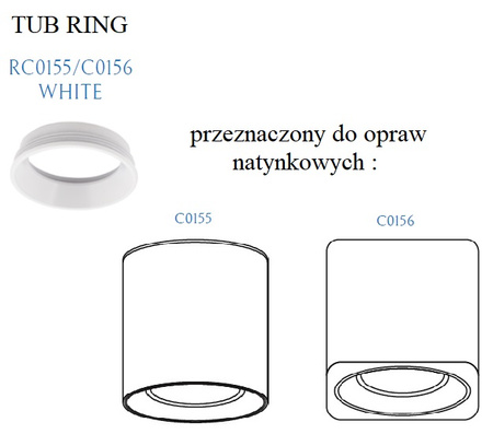 Maxlight Tub RC0155/0156 White Pierścień Ozdobny Biały