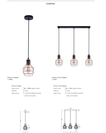 CARRON 7 COPPER Azzardo AZ2142
