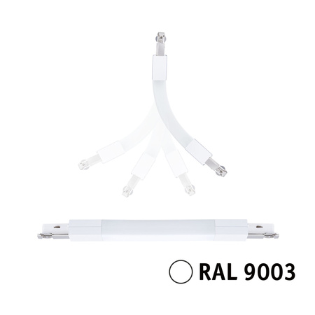 Łącznik elastyczny URail system Flex II max.1000W 230V biały RAL9003 / tworzywo sztuczne PAULMANN PL95650