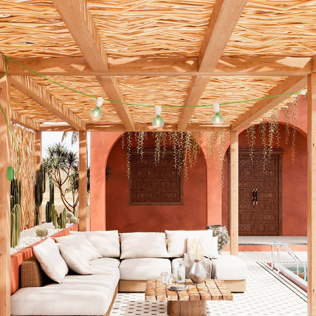 EIVA zewnętrzna lampa sznurkowa IP65 z 3 źródłami światła i różą Creative cables BPDE3EIVA2MDR23-PDE3BIEIVA2BSX08-L