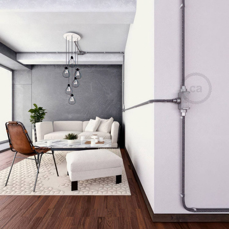 Puszka elektryczna 3 otwory w kształcie litery T do Creative-Tube, aluminiowa obudowa Creative cables DER31