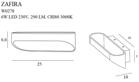 Maxlight Zafira W0278 Kinkiet Czarny
