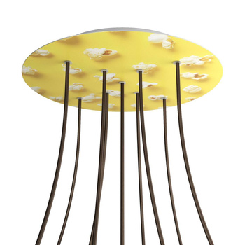 Duża okrągła podsufitka maskownica sufitowa XXL Rose-One, średnica 400 mm, 9 otworów i 4 otwory boczne - PROMOCJA Creative cables BKROR409XF-PROMO-KROR409XF203