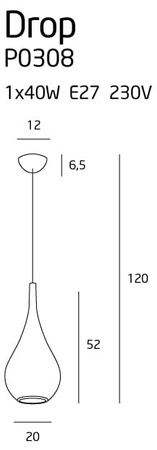 Maxlight Drop P0308 Gold Lampa Wisząca
