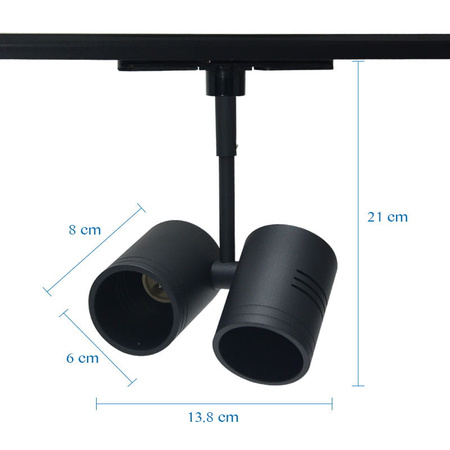 LAMPA SZYNOWA TENDA 2xGU10 CZARNY 3-FAZOWA SZYNOPRZEWÓD PROFILE ULTL55 Unilight