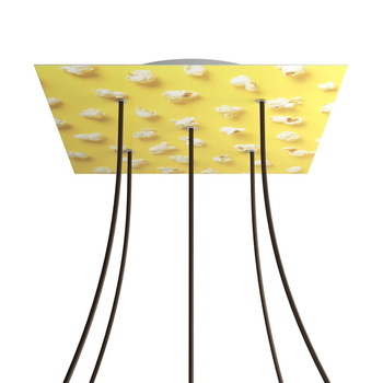 Kwadratowa podsufitka maskownica sufitowa XXL Rose-One, 400 mm, 5 otworów i 4 otwory boczne- PROMOCJA Creative cables BKROQ405PF-PROMO-KROQ405PF203