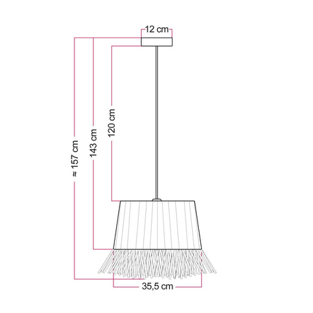 Lampa wisząca z abażurem z rafii Honolulu Creative cables BPDL2117PAN01NAT-PDL2117TP13PAN01NAT