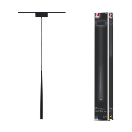 Oprawa zwieszana na szynoprzewód LYREN LED 5W 600lm IP20 3000K 48V DC czarny matowy / aluminium PAULMANN PL95733