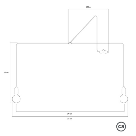 T-Snake EIVA przenośna lampa zewnętrzna IP65 z 2 źródłami światła Creative cables BPSE2MDR16-PSE2PASBSN02-L