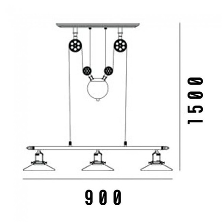 Industrialna LAMPA wisząca 3xE27 ULFN299 Unilight