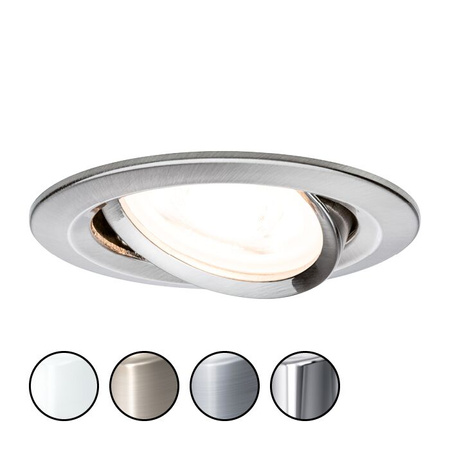 Oprawa do wbudowania NOVA LED DIM wychylna GU10 6.5W 460lm 84mm 2700K IP23 230V szczotkowane żelazo