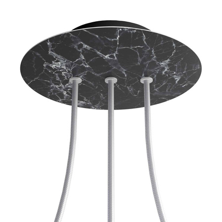 Duża okrągła podsufitka rozeta sufitowa Rose-One, średnica 200 mm, 2 otwory i 4 otwory boczne Creative cables BKROR203LF-KROVNR203LF104