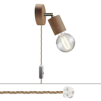 Lampa Spostaluce regulowana drewniany przegub Creative cables B-APL2FC2LNTR-6-APL2FC2L01TTISINBTN06-L