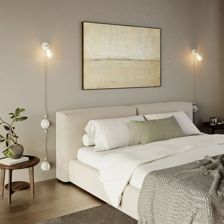 Duża okrągła podsufitka rozeta sufitowa Rose-One, średnica 200 mm, 2 otwory centralne i 4 otwory boczne Creative cables BKROR202F-KROVNR202F116