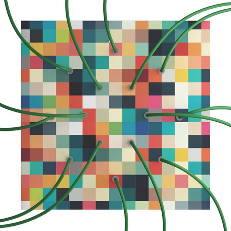 Kwadratowa podsufitka maskownica sufitowa XXL Rose-One, 400 mm, 14 otworów i 4 otwory boczne- PROMOCJA Creative cables BKROQ4014F-PROMO-KROQ4014F201