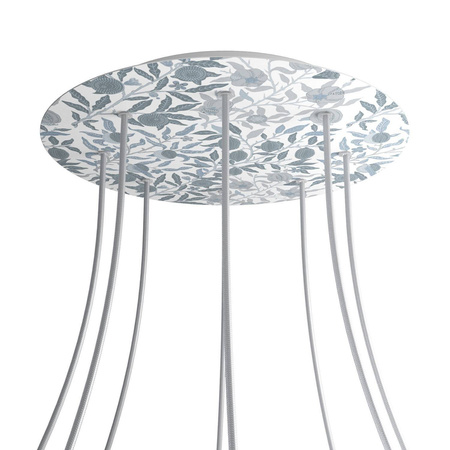 Duża okrągła podsufitka maskownica sufitowa XXL Rose-One, średnica 400 mm, 8 otworów i 4 otwory boczne - PROMOCJA Creative cables BKROR408F-PROMO-KROR408F301