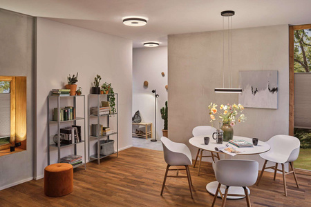 Plafoniera PURIC PANE LED 22W 400 mm 3-STEP DIM 2600lm / 400lm 2700K 230V  czarny / szary / metal