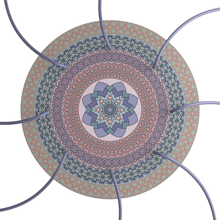 Duża okrągła podsufitka maskownica sufitowa XXL Rose-One, średnica 400 mm, 8 otworów i 4 otwory boczne - PROMOCJA Creative cables BKROR408F-PROMO-KROR408F303