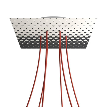 Kwadratowa podsufitka maskownica sufitowa XXL Rose-One, 400 mm, 6 otworów i 4 otwory boczne- PROMOCJA Creative cables BKROQ406F-PROMO-KROQ406F205