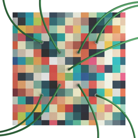 Kwadratowa podsufitka maskownica sufitowa XXL Rose-One, 400 mm, 9 otworów w formie X i 4 otwory boczne- PROMOCJA Creative cables BKROQ409XF-PROMO-KROQ409XF201