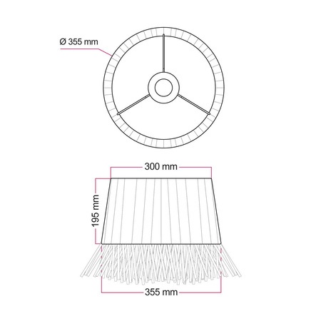 Abażur z rafii Honolulu Creative cables BPAN01-NAT-PAN01-NAT