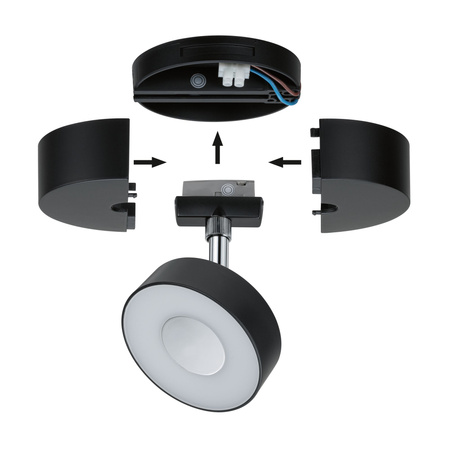 URail Single Spot-Base max50W czarny 230V tworzywo