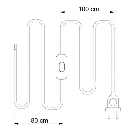 Okablowanie do lampy z bawełnianym kablem w kolorze niebieskim 1.80 m creative cables BCABAJRD75
