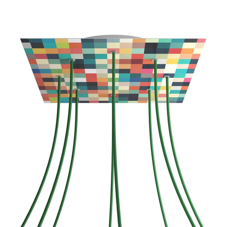 Kwadratowa podsufitka maskownica sufitowa XXL Rose-One, 400 mm, 8 otworów i 4 otwory boczne- PROMOCJA Creative cables BKROQ408F-PROMO-KROQ408F201