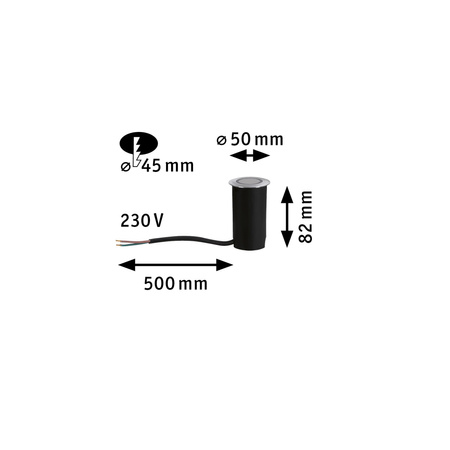 Oprawa do wbudowania HOUSE LED 2W 20lm 3000K IP67 okrągła 230V szczotkowane żelazo / stal nierdzewna