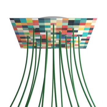 Kwadratowa podsufitka maskownica sufitowa XXL Rose-One, 400 mm, 14 otworów i 4 otwory boczne- PROMOCJA Creative cables BKROQ4014F-PROMO-KROQ4014F201