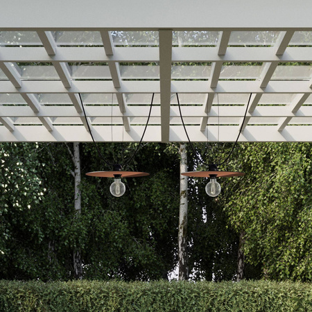 Zewnętrzna lampa sznurkowa EIVA IP65 z 2 kloszami i różą Creative cables BPDE2EIVA2MDR21-PDE2BKEIVA2NSM04DDRASOTS