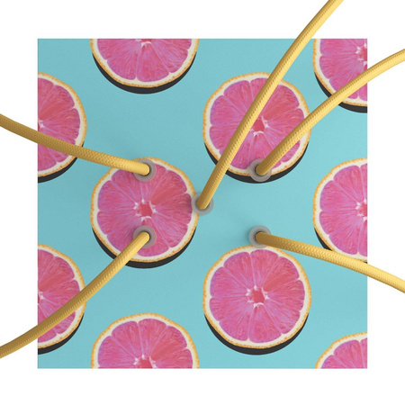 Duża kwadratowa podsufitka maskownica Rose-One, 200 mm, 5 otworów i 4 otwory boczne - PROMOCJA Creative cables BKROQ205F-PROMO-KROQ205F204