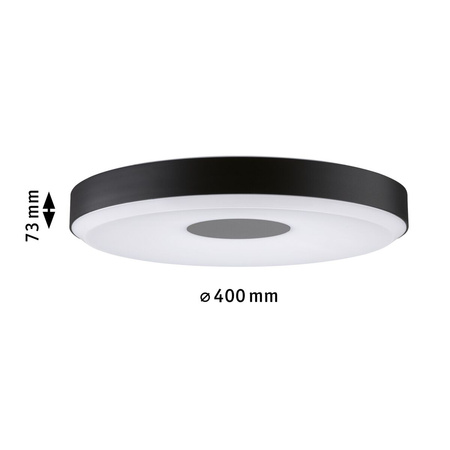 Plafoniera PURIC PANE LED 22W 400 mm 3-STEP DIM 2600lm / 400lm 2700K 230V  czarny / szary / metal