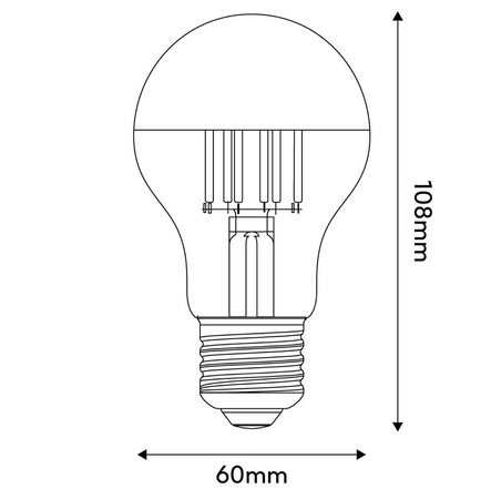 Żarówka LED Half Cup Silver Drop A60 7W 650Lm E27 2700K z możliwością ściemniania – A02