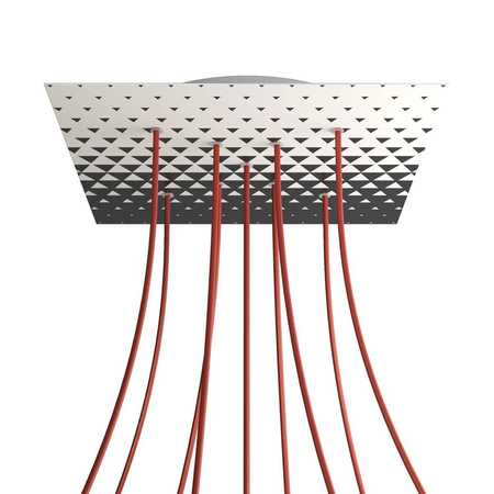 Kwadratowa podsufitka maskownica sufitowa XXL Rose-One, 400 mm, 9 otworów w formie X i 4 otwory boczne- PROMOCJA Creative cables BKROQ409XF-PROMO-KROQ409XF205
