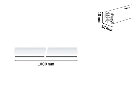Szynoprzewód URail system 1m 230V biały RAL9003 / metal PAULMANN PL95639