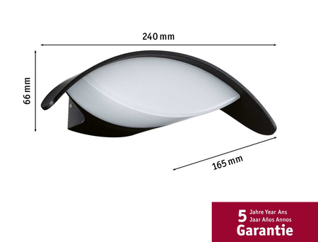 Oprawa elewacyjna MESANA LED 12W 3000K 800lm  IP44 230V antracyt aluminium